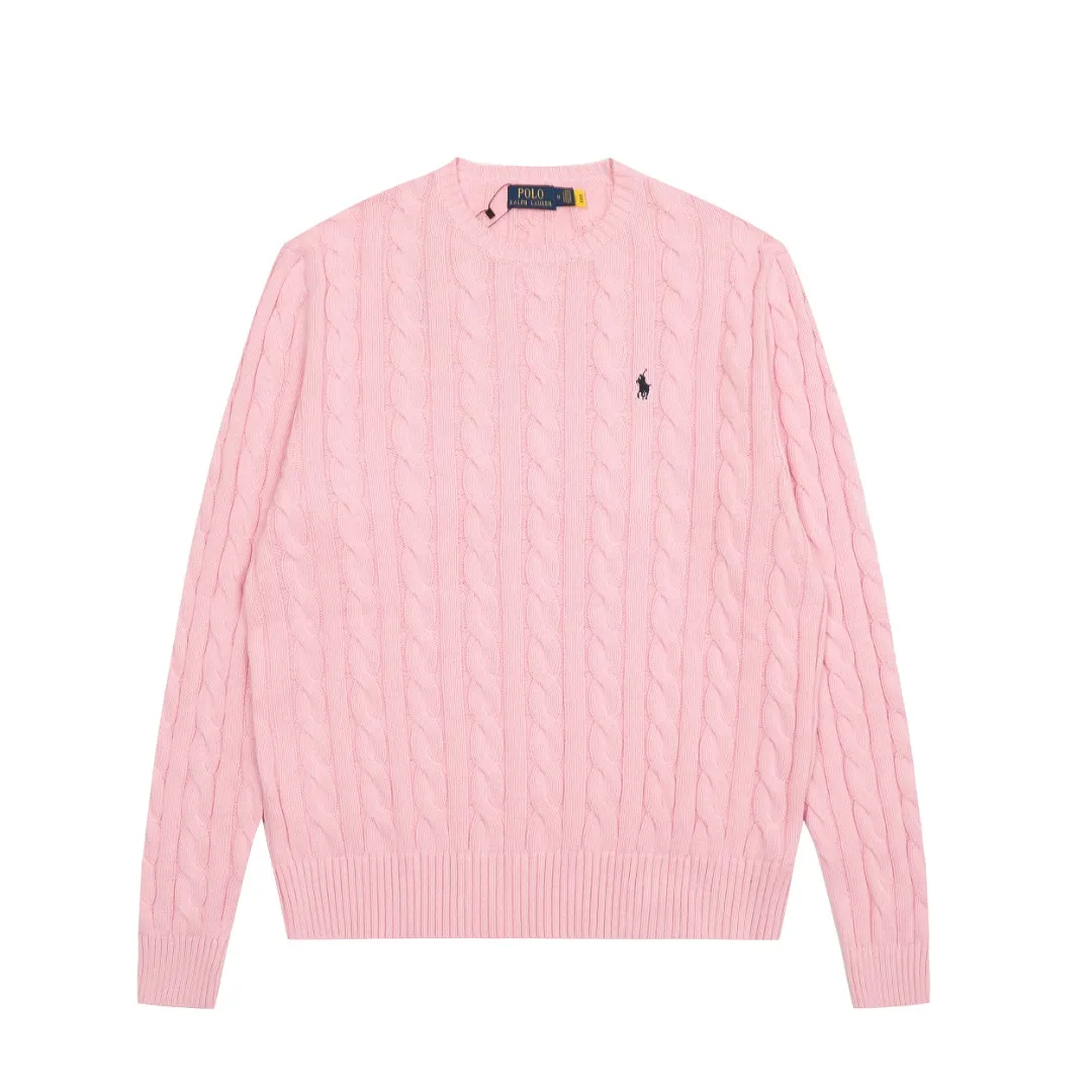🅿️220 "Top quality" Style number: DS012# [Ralph Lauren round neck solid color pony embroidered logo twist knitted sweater] ✅Ralph Lauren classic basic versatile knitted pullover round neck sweater for men and women ✅Main supplier platform live broadcast Wholesale entity Replacement when out of stock No removal from shelves ✅ZP quality 1:1 version Scan the code to enter the GF website Counter quality ✅Detailed quality The only one in Guangzhou Imported quality cotton yarn, focusing on high-end, cost-effective, good quality needless to say ✅The version is restored to the original order, the maximum size can be worn up to 190 pounds, loose, comfortable and stress-free ✅The upper body is simple and easy to match, ootd must-have style, good-looking clothes are never picky, a must-have in couples' wardrobes, recommended. Size: S-XL Color: Black, off-white, gray, navy, khaki, pink, coffee, red